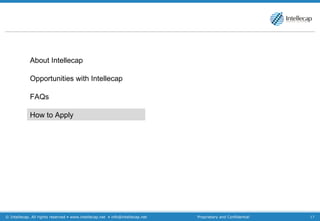 About Intellecap Opportunities with Intellecap FAQs How to Apply 
