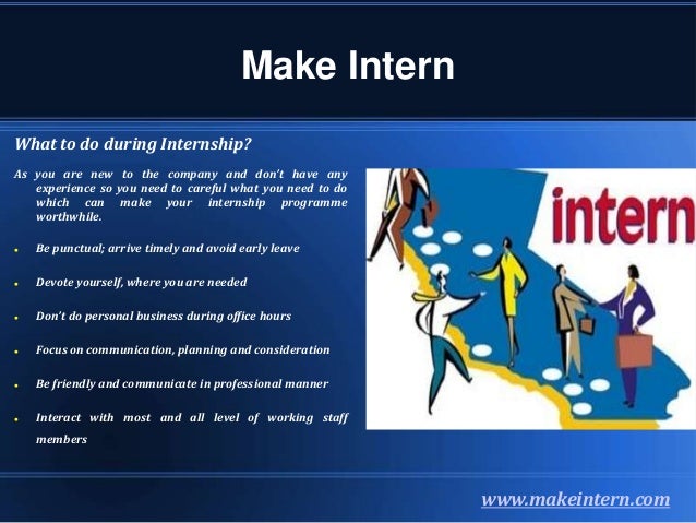 how to do internship