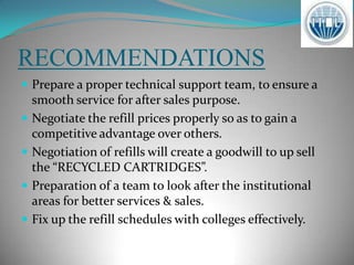 CORRELATION BETWEENYIELD AND THE COST OF REFILLING