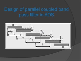 Design of parallel coupled band
      pass filter in ADS
 