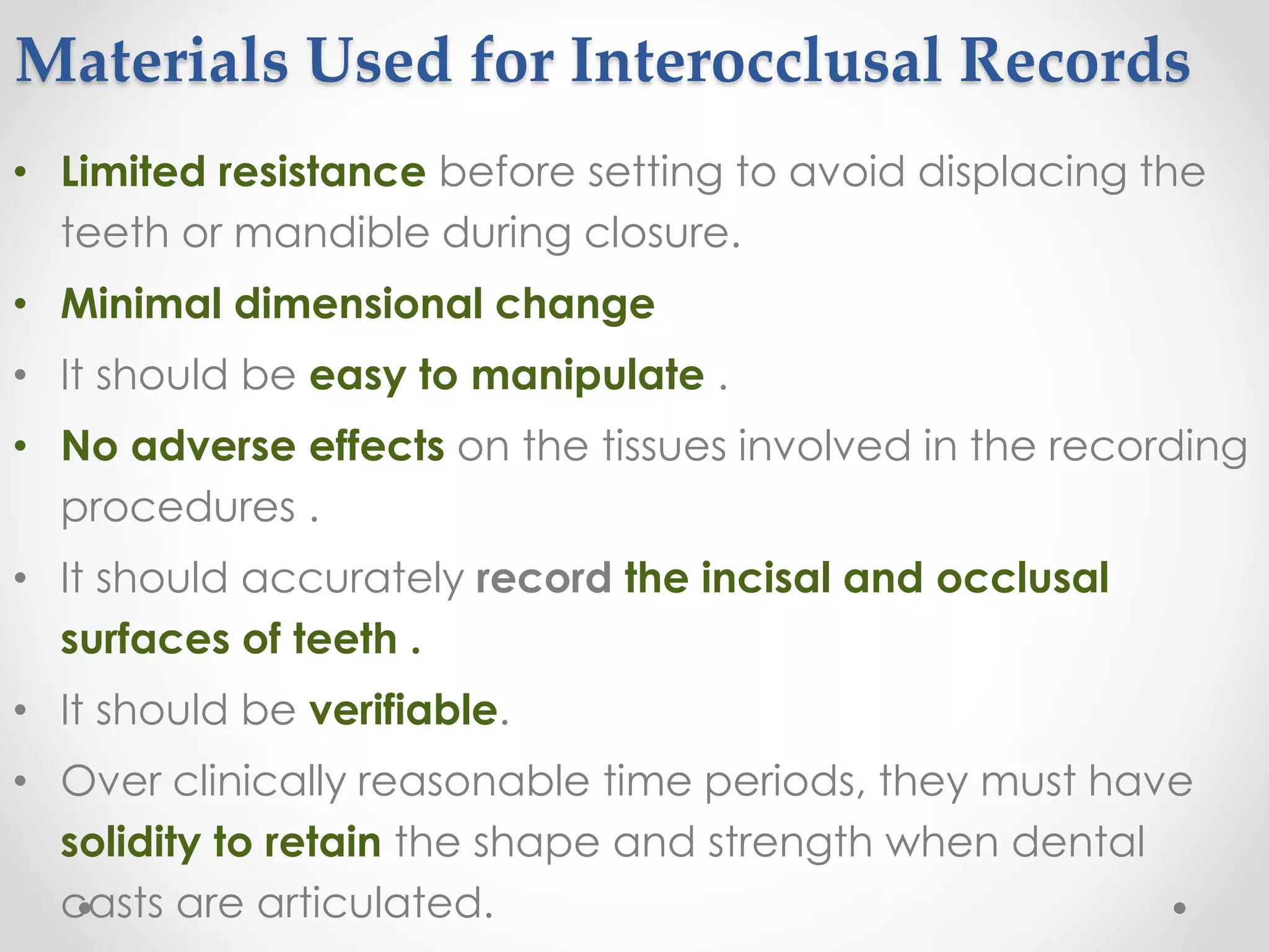 bite registration for fixed Prosthodontic restoration PPT