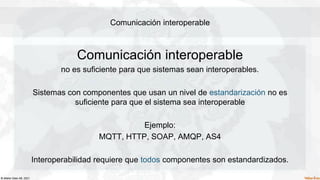 © Waher Data AB, 2021.
Comunicación interoperable
Comunicación interoperable
no es suficiente para que sistemas sean inter...
