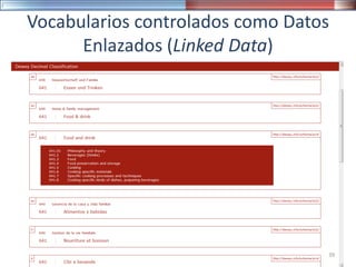Vocabularios controlados como Datos
Enlazados (Linked Data)
39
 