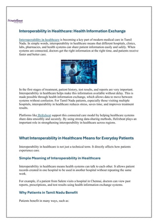Interoperability in Healthcare systems IH | PDF