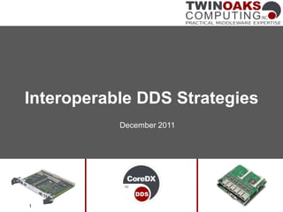 Interoperable DDS Strategies
           December 2011




1
 