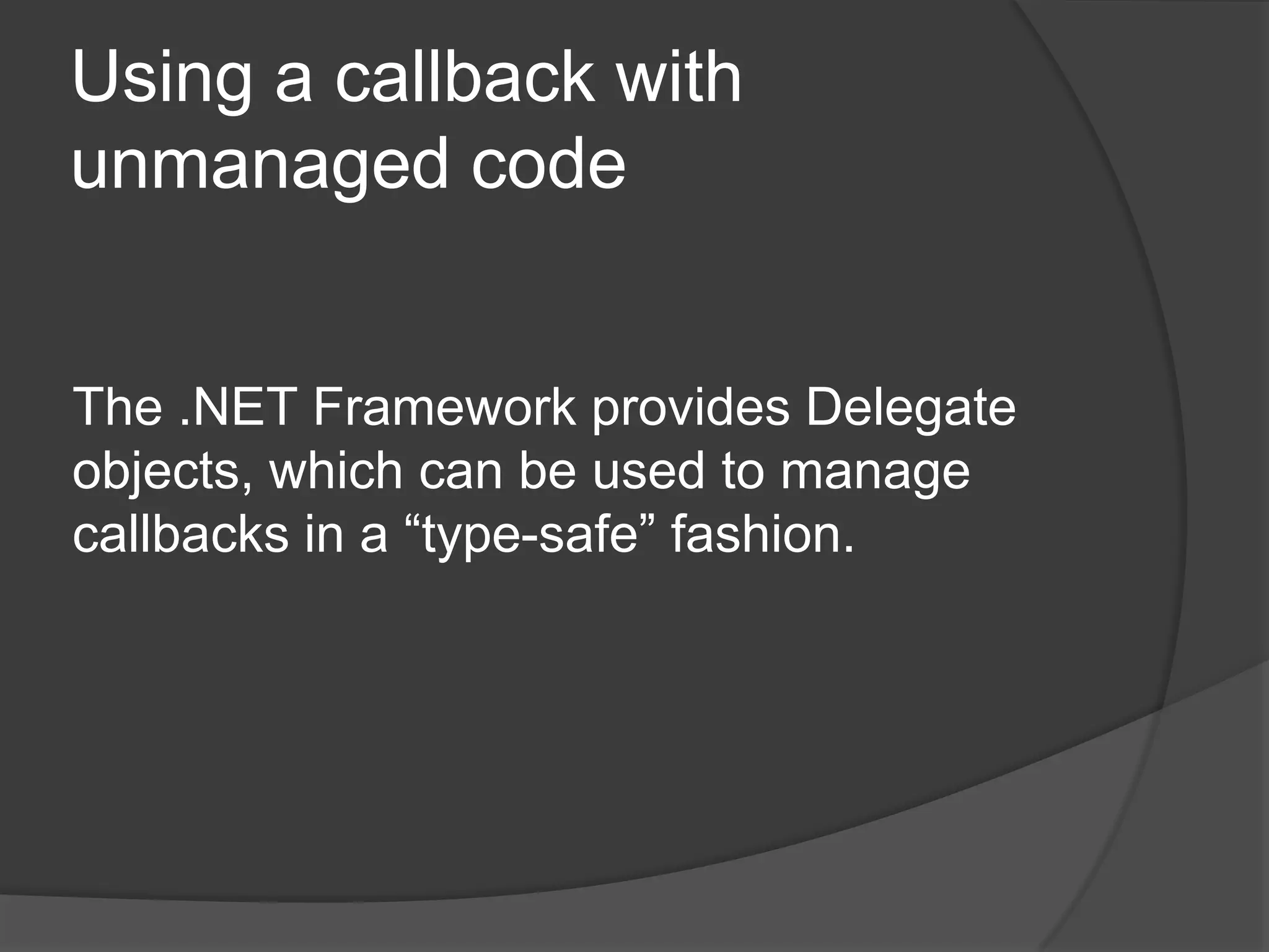 Marshalingstructures