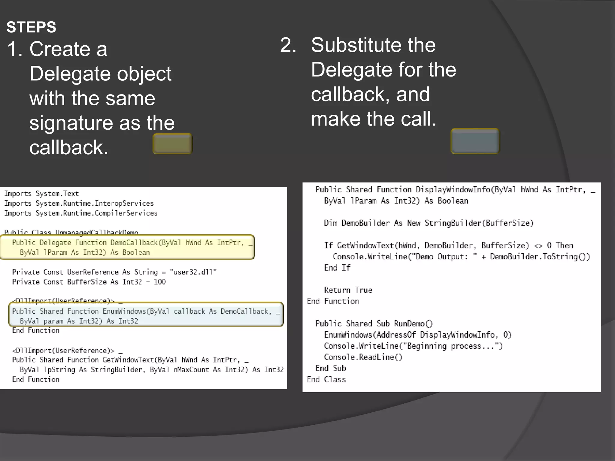 MarshlingstructuresThe StructLayoutAttribute constructor, takes one of the following three values:LayoutKind.Auto  Causes the developer to relinquish all control over the layout tothe CLRLayoutKind.SequentialCauses the CLR to preserve the layout specified by the developerLayoutKind.ExplicitCauses the CLR to use the layout explicitly specified by the developer by using memory offsets
