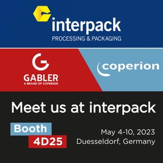 Meet us at interpack
May 4-10, 2023
Duesseldorf, Germany
Booth
4D25
 