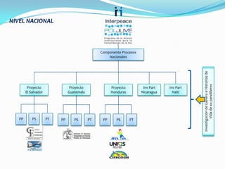 NIVEL NACIONALComponente Procesos NacionalesProyectoEl SalvadorProyectoGuatemalaProyectoHondurasInvPart NicaraguaInvPartHaitíInvestigación de Genero e Historias de Vida de ex pandillerosPPPSPTPPPSPTPPPSPT