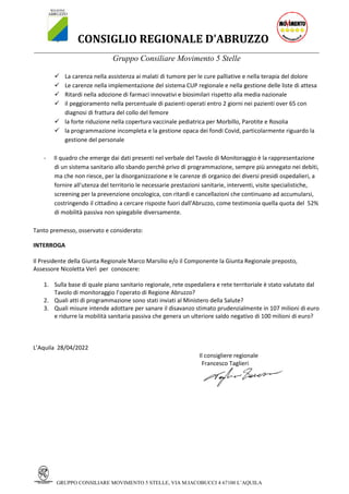 CONSIGLIO REGIONALE D’ABRUZZO
_________________________________________________________________________________
Gruppo Con...