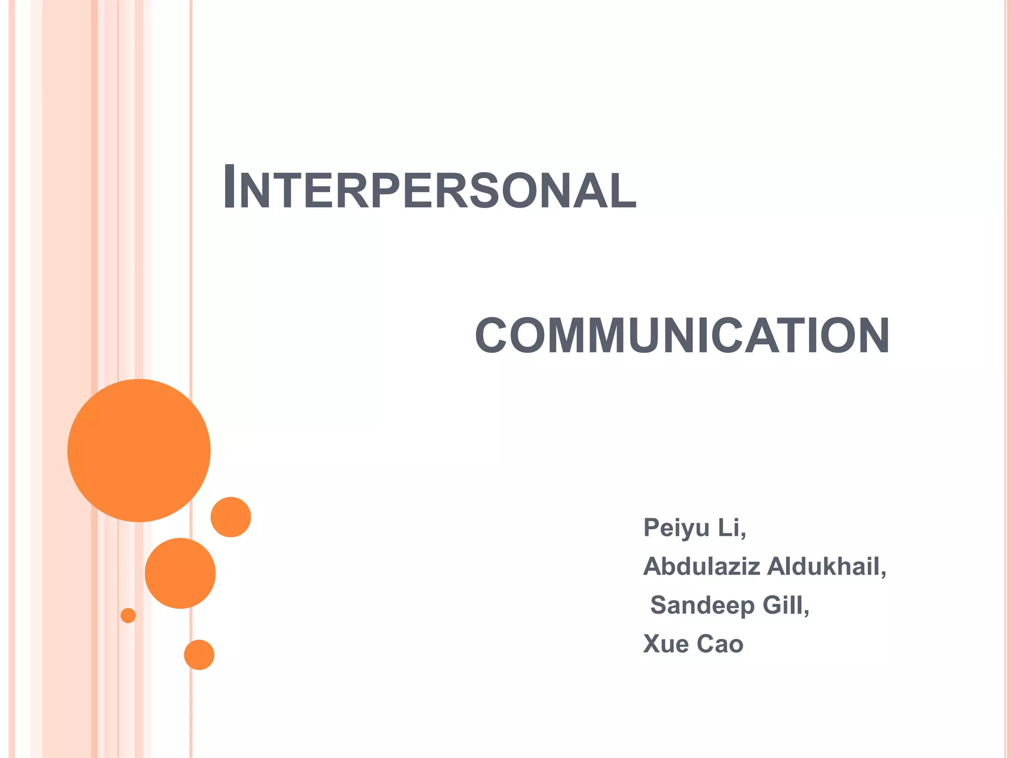 Interpersonal Communication | PPT