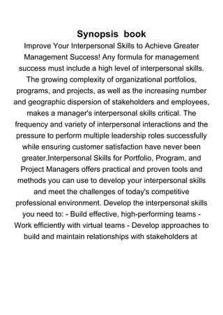 Interpersonal Skills for Portfolio, Program, and Project Managers ...