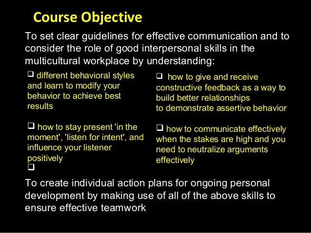 excellent interpersonal skills