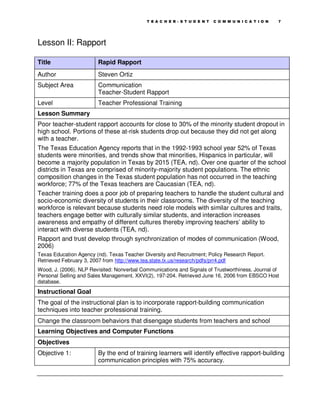 Lesson Plan - Interpersonal Communication | PDF