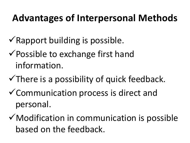 5 advantages of interpersonal communication