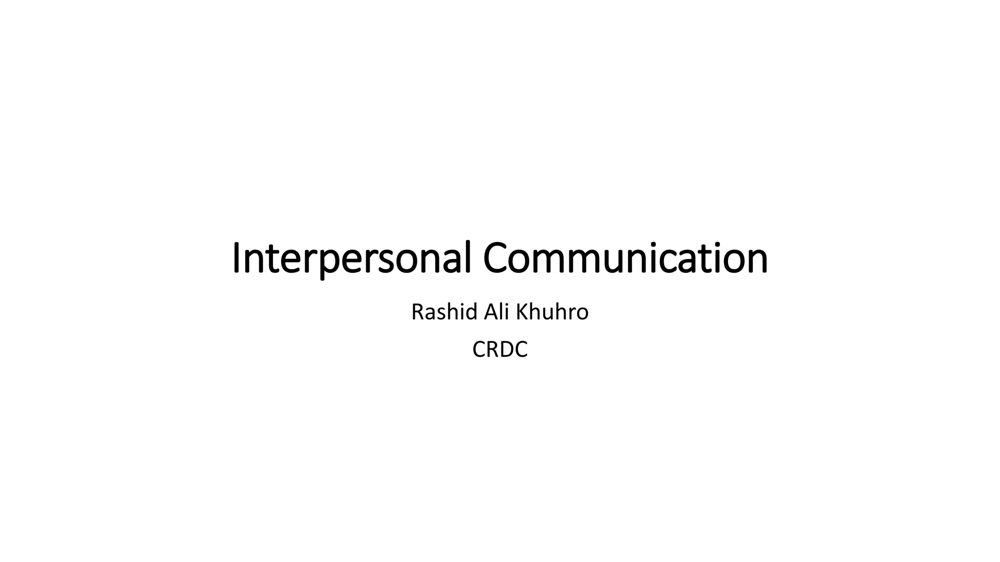 Interpersonal communication | PPT