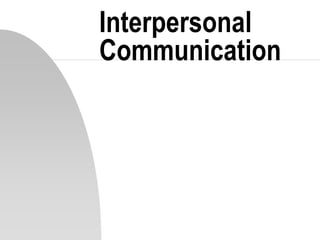 Interpersonal
Communication
 