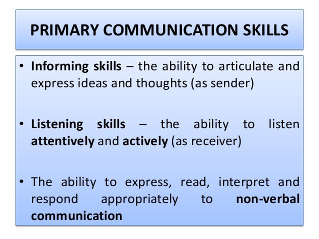 Excellent interpersonal communication and presentation skills