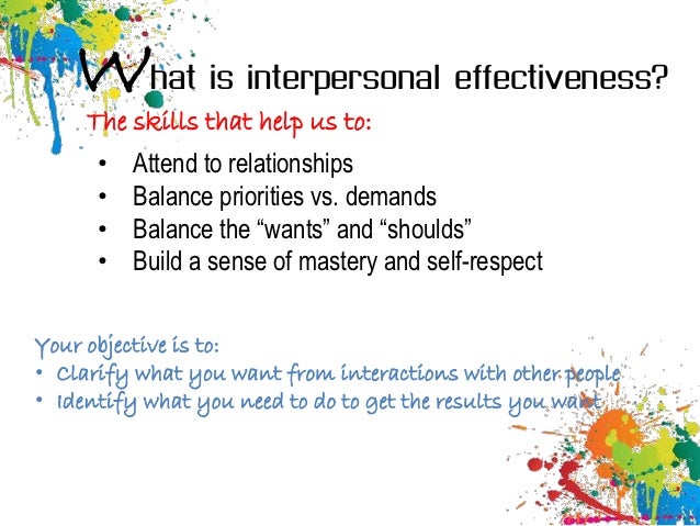 Interpersonal effectiveness