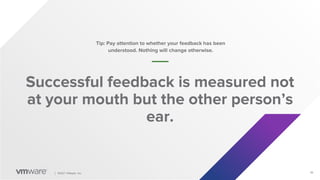 Interpersonal feedback talk and workshop