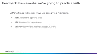 Interpersonal feedback talk and workshop