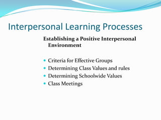 Interpersonal Learning Explain Interpersonal intelligence | PPTX