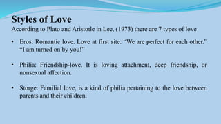 Storge Love Example Interpersonal relations | PPTX