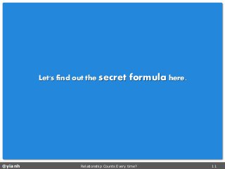 @yianh Relationship Counts Every time? 11 
Let's find out the secret formulahere.  