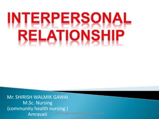 Mr. SHIRISH WALMIK GAWAI
M.Sc. Nursing
(community health nursing )
Amravati shirishgawai@blogsopt.com/N
 