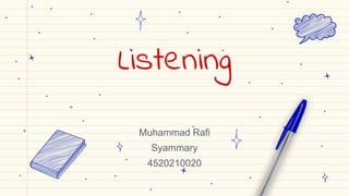 Listening
Muhammad Rafi
Syammary
4520210020
 
