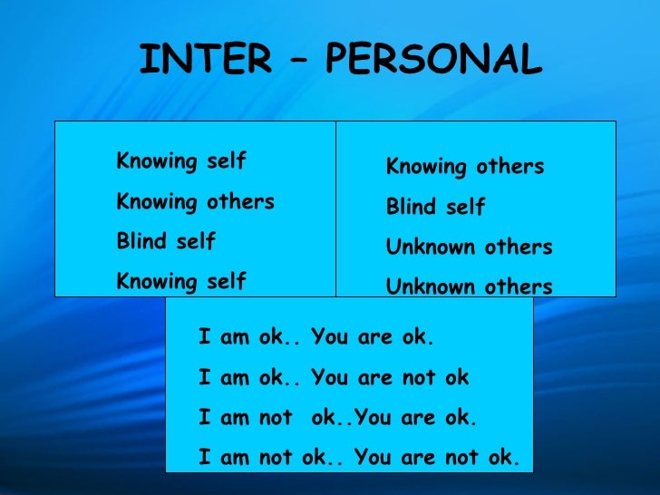 personal and interpersonal skills