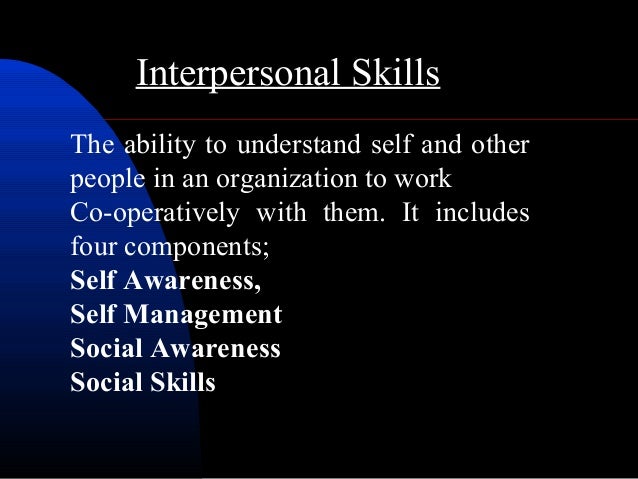 interpersonal skills interpersonal skills means