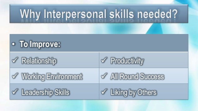 what are some interpersonal skills