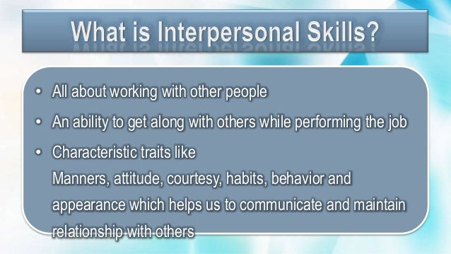 definition of interpersonal skills
