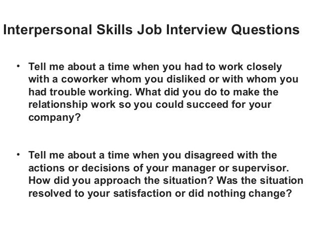interpersonal skills interpersonal skills interview questions