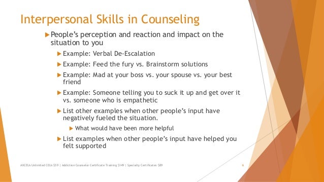 example of interpersonal skills