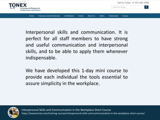 Interpersonal skills and communication, leadership course | PPTX