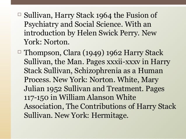 harry stack sullivan theory