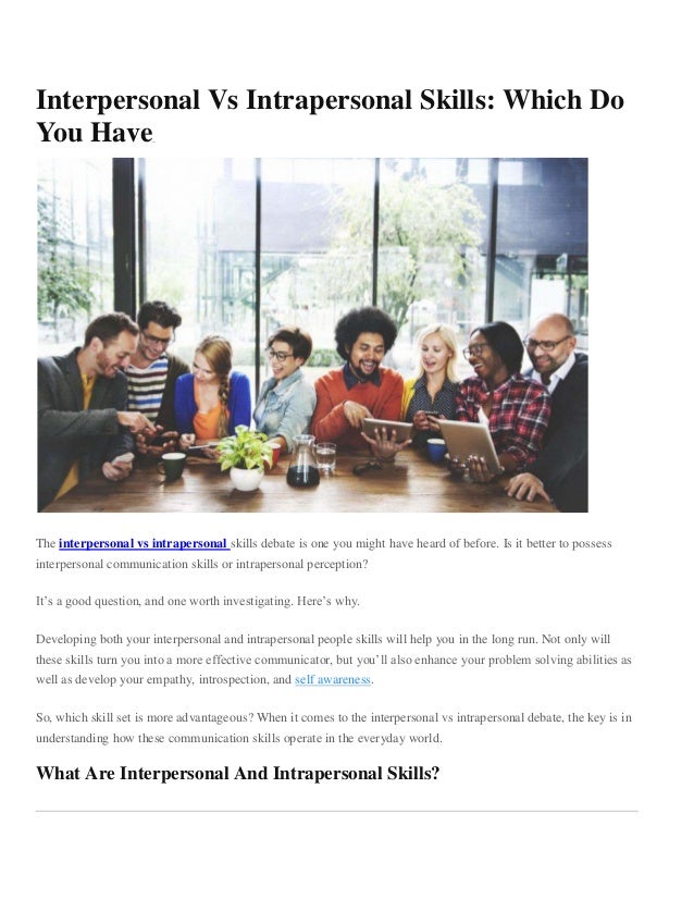 interpersonal vs intrapersonal interpersonal vs intrapersonal