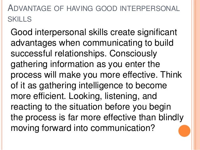 what are some interpersonal skills