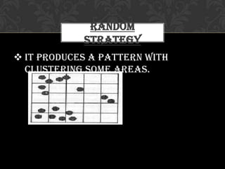  It produces a pattern with
clustering some areas.
Random
Strategy
 