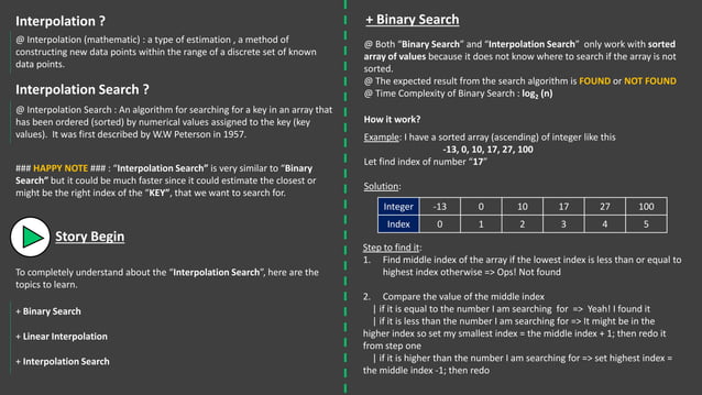 Interpolation search | PPT