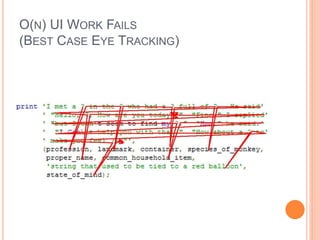O(N) UI WORK FAILS
(BEST CASE EYE TRACKING)
 
