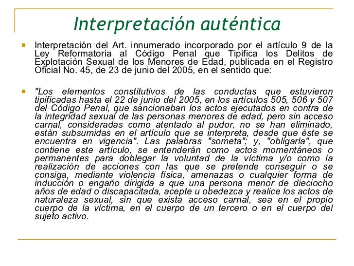 Interpretacion de la ley penal