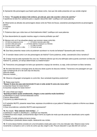 Interpretaçao de texto pip hoz malepon viuh echer ou o caçador | DOC