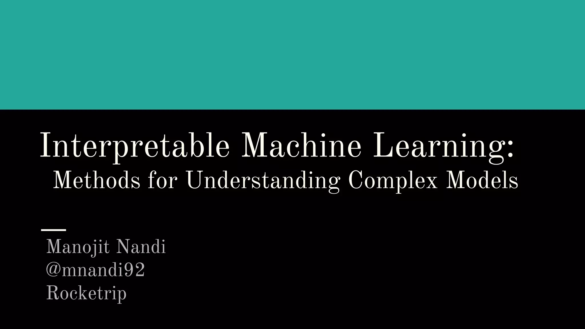 Interpretable machine learning : Methods for understanding complex ... image.