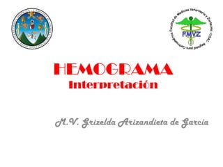 HEMOGRAMA Interpretación M.V. Grizelda Arizandieta de García 