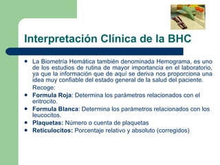 Interpretación clínica de la BHC | PPT