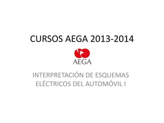 CURSOS AEGA 2013-2014

INTERPRETACIÓN DE ESQUEMAS
ELÉCTRICOS DEL AUTOMÓVIL I

 