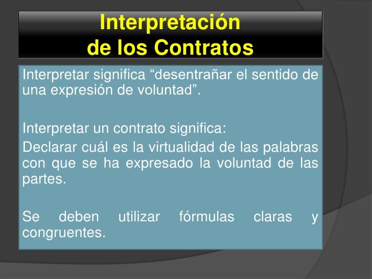 Interpretación de los contratos